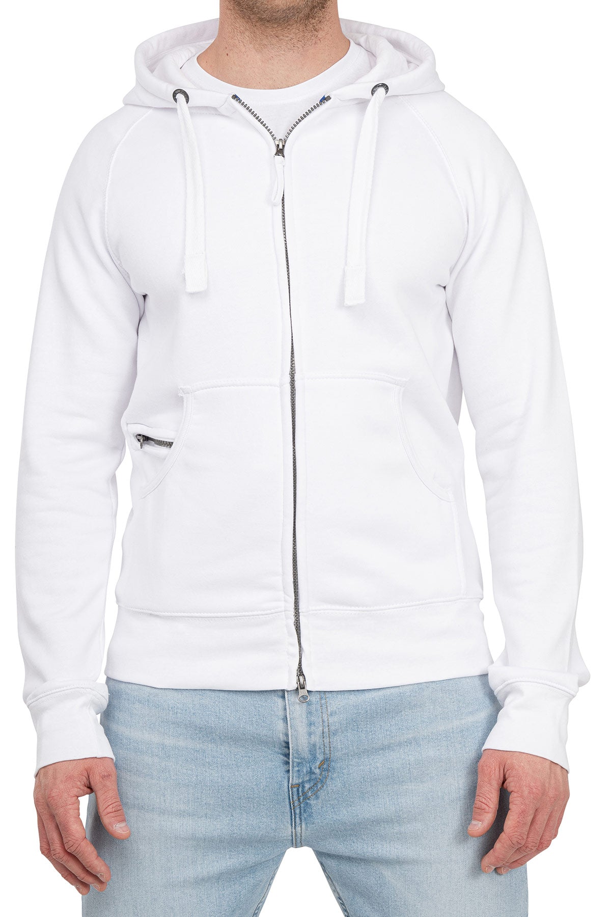 Herren Sweatjacke in großen Größen in Weiß