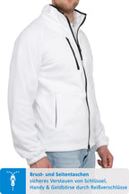 Fleecejacke für Männer robust und warm in Weiß