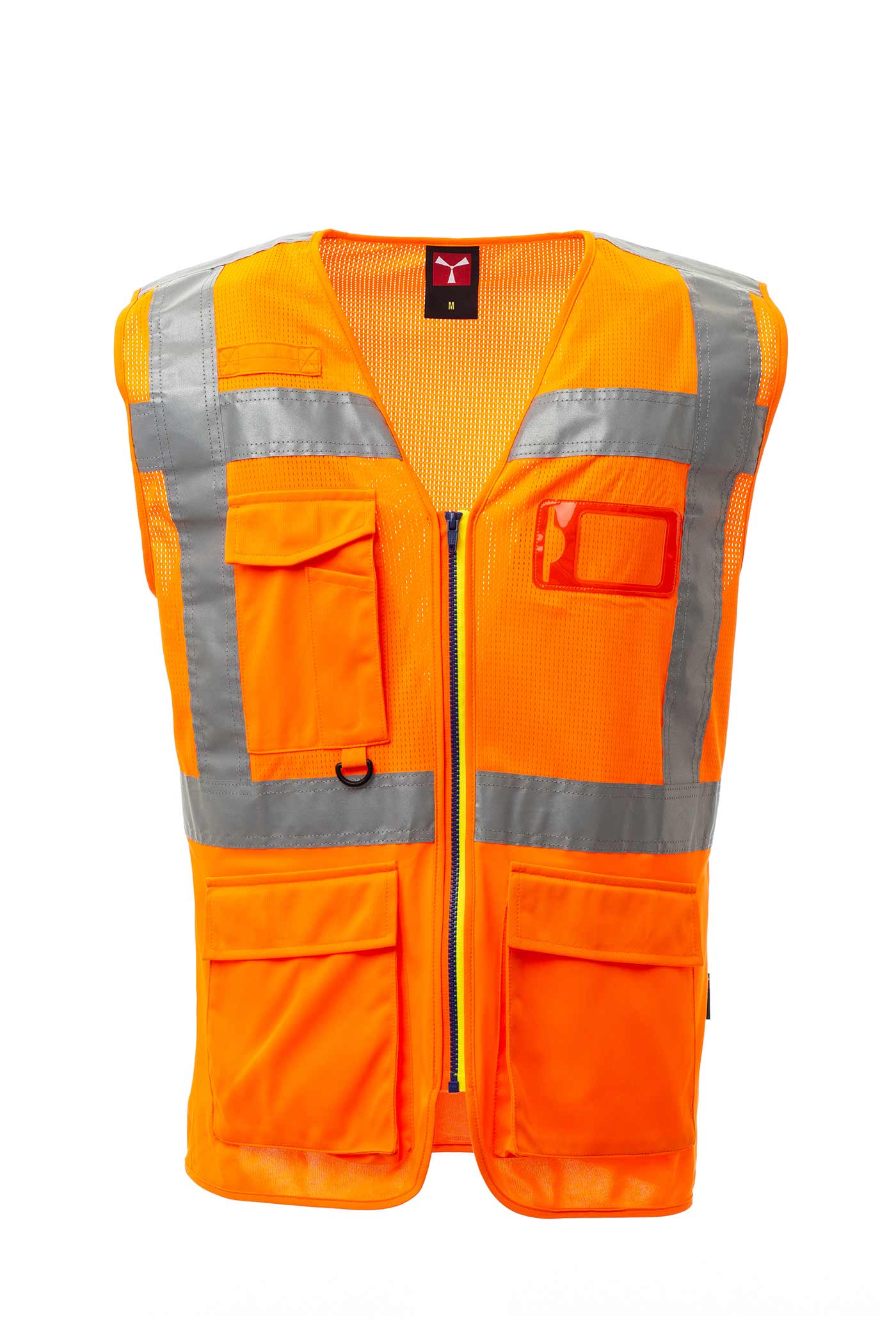 Herren Warnweste mit Einstecktaschen & Ausweisfach Warnschutzweste Extra Mesh