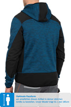 Herren Softshelljacke mit Strickgewebe und Kapuze in Blau