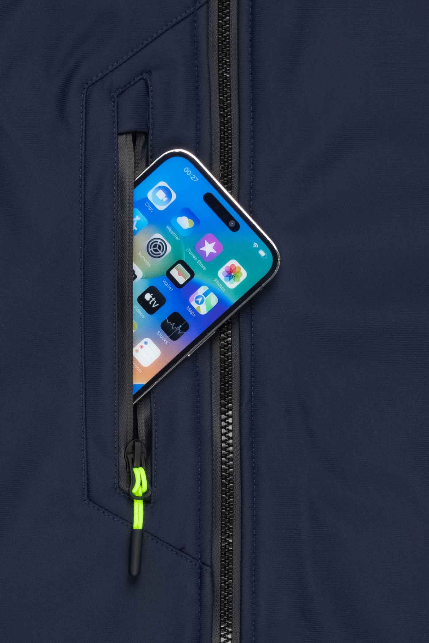 Herren Winterjacke mit Seitentaschen mit Reißverschluss in Dunkelblau