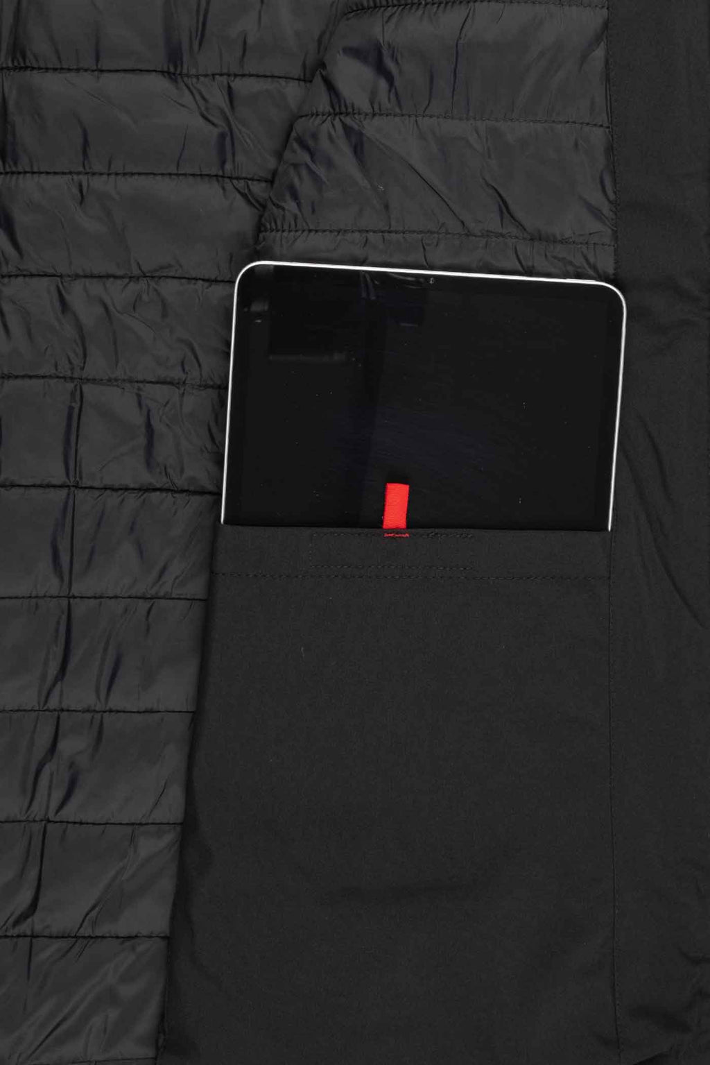 Herren Winterjacke Innentasche für Handy in Schwarz