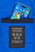Herren Winterjacke Handytasche und Tablettasche mit Klettverschluss in Dunkelblau