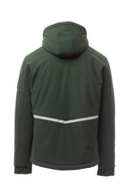 Herren Winterjacke aus Softshell mit Kapuze in Grün