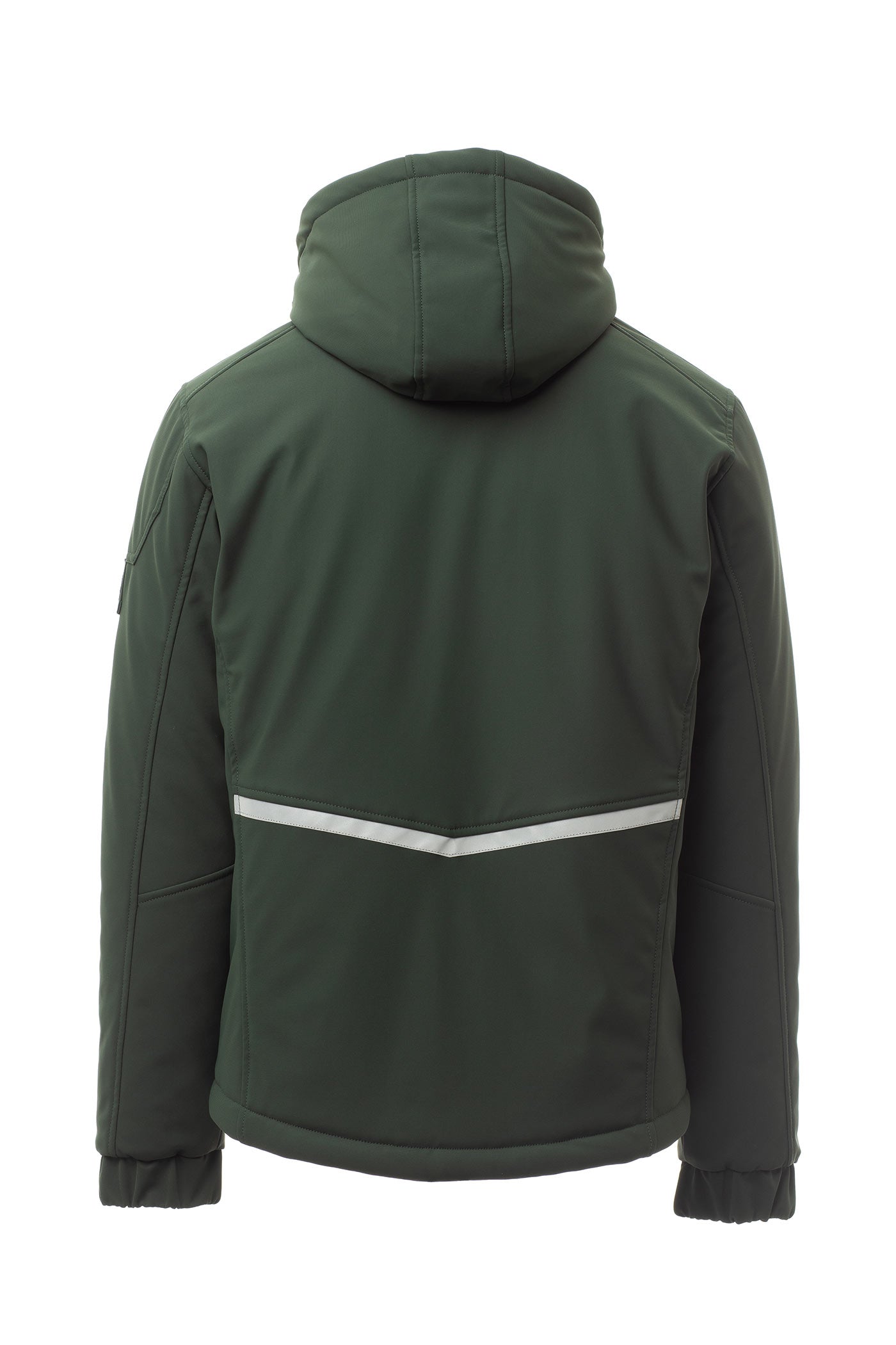 Herren Winterjacke aus Softshell mit Kapuze in Grün