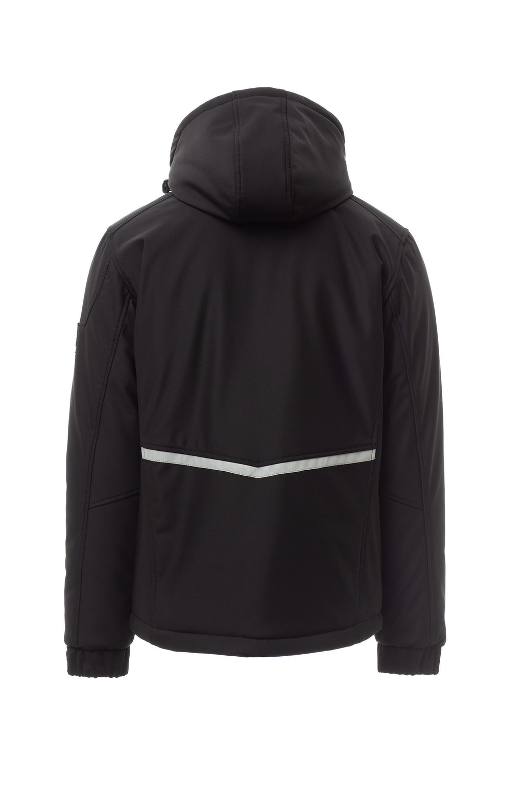 Herren Winterjacke aus Softshell mit Kapuze in Schwarz