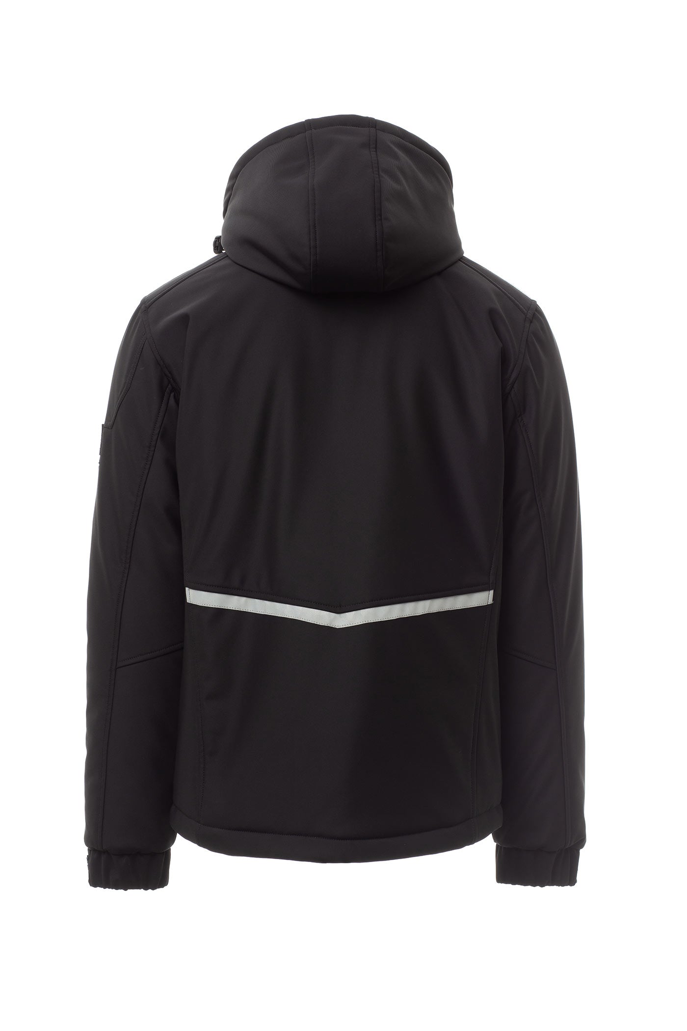 Herren Winterjacke aus Softshell mit Kapuze in Schwarz