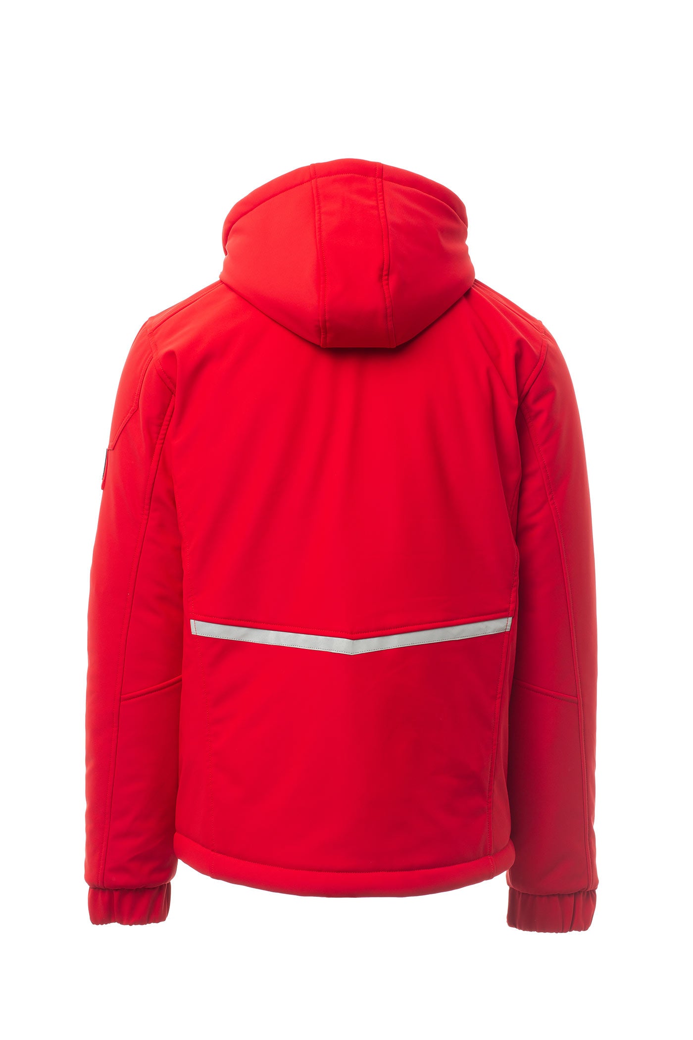 Herren Winterjacke aus Softshell mit Kapuze in Rot