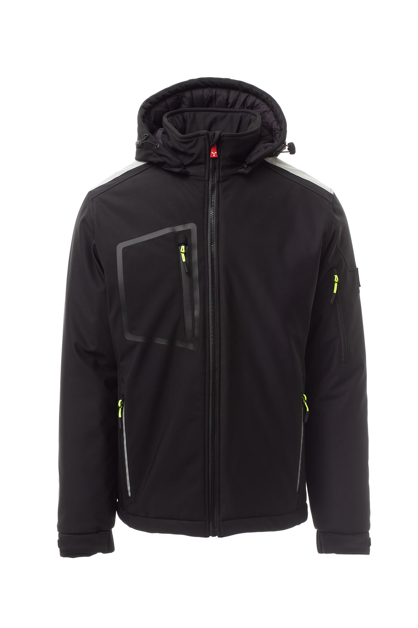 Herren Winterjacke mit vielen Taschen und Stehkragen in Schwarz