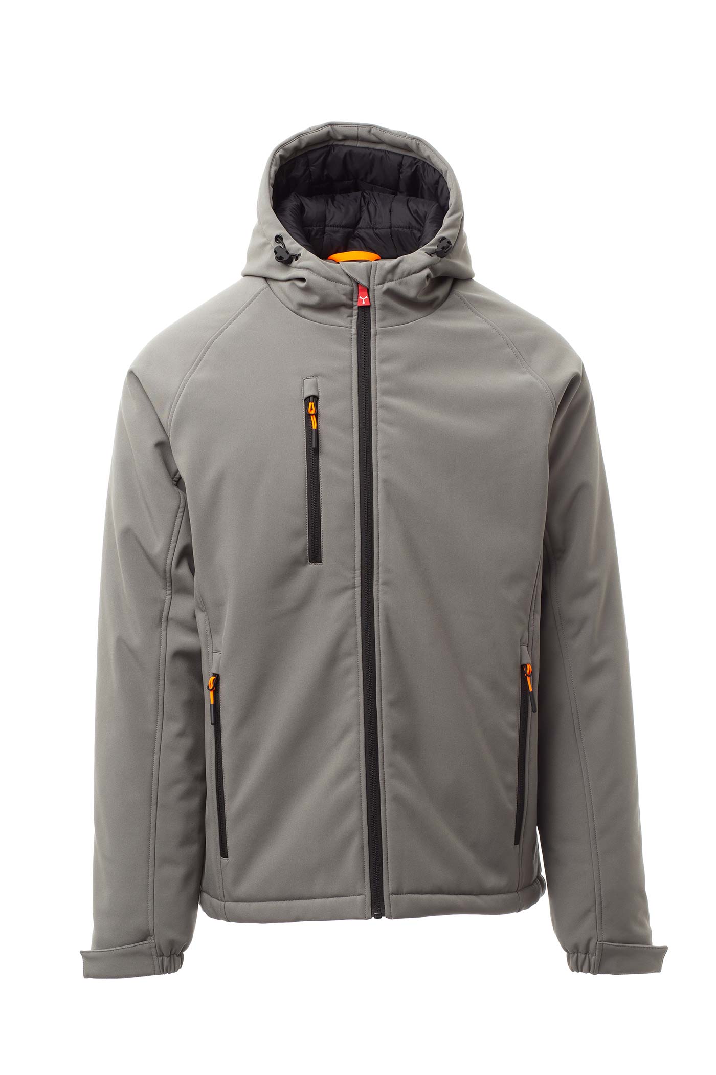 Herren Winterjacke mit Kapuze und Seitentasche in Grau