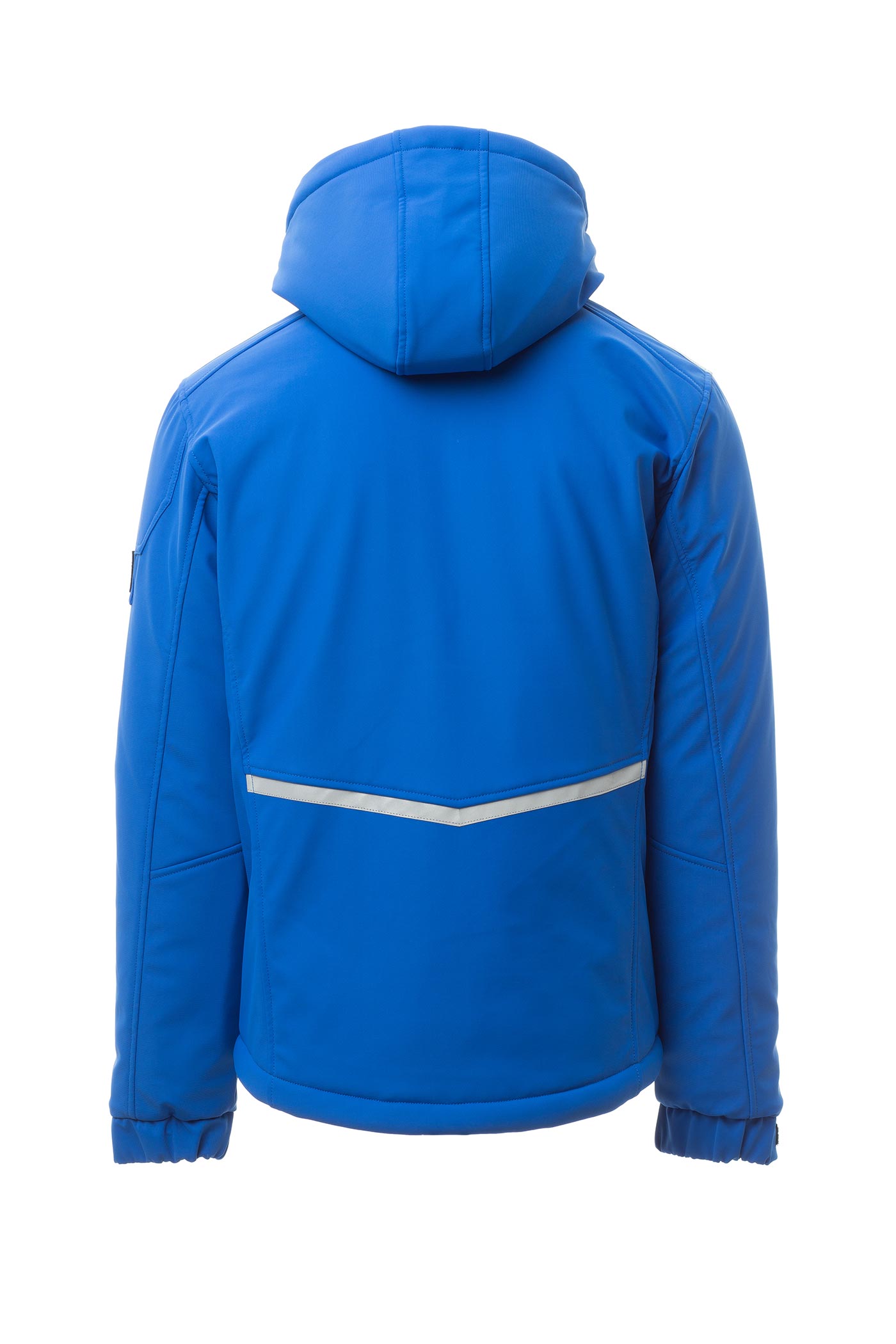 Herren Winterjacke aus Softshell mit Kapuze in Blau