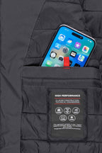 Herren Winterjacke Tablettasche innen mit Klettverschluss in Anthrazit