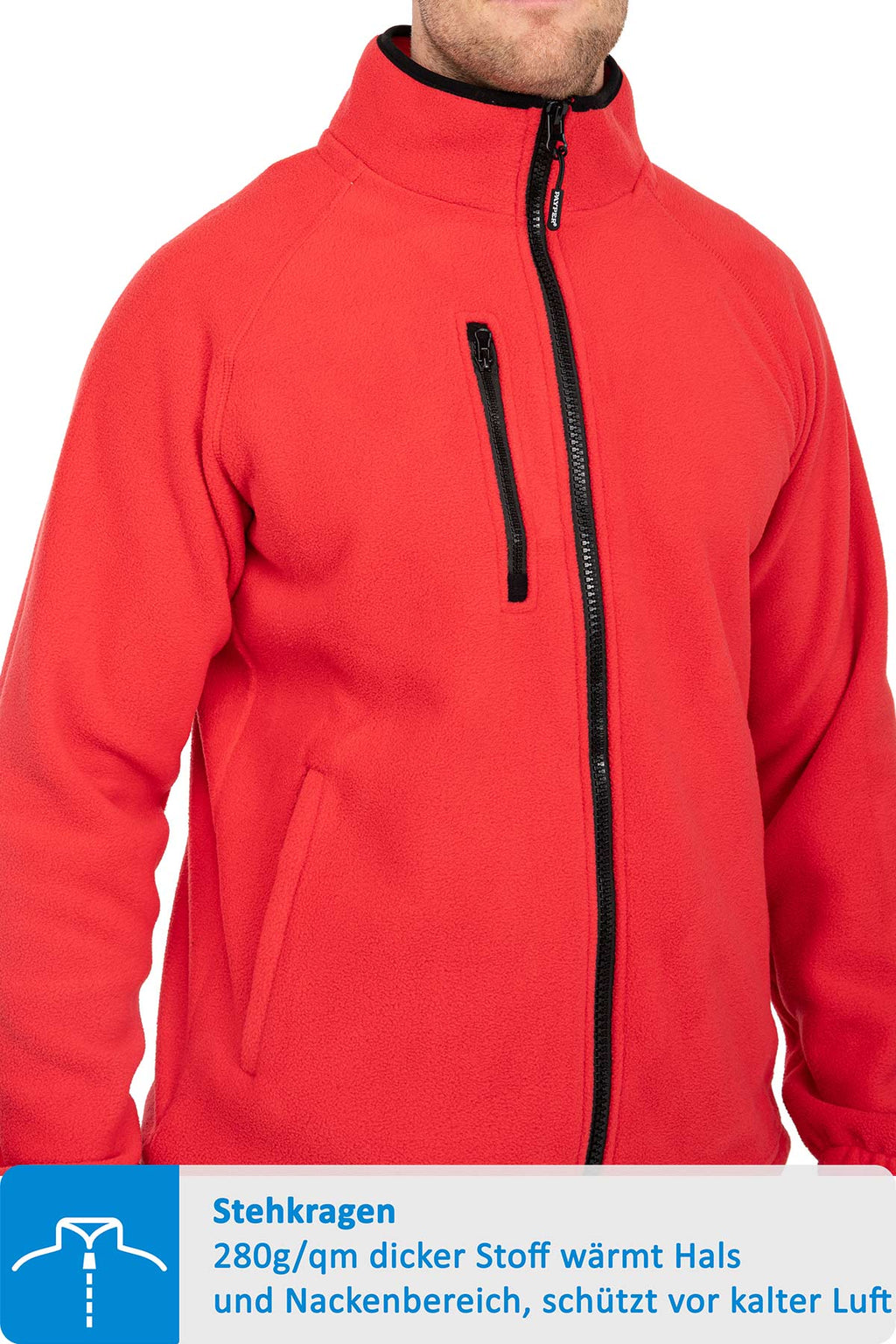 Herren Jacke aus Fleece für Outdoor-Arbeiten in Rot