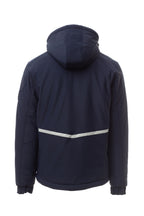Herren Winterjacke aus Softshell mit Kapuze in Dunkelblau