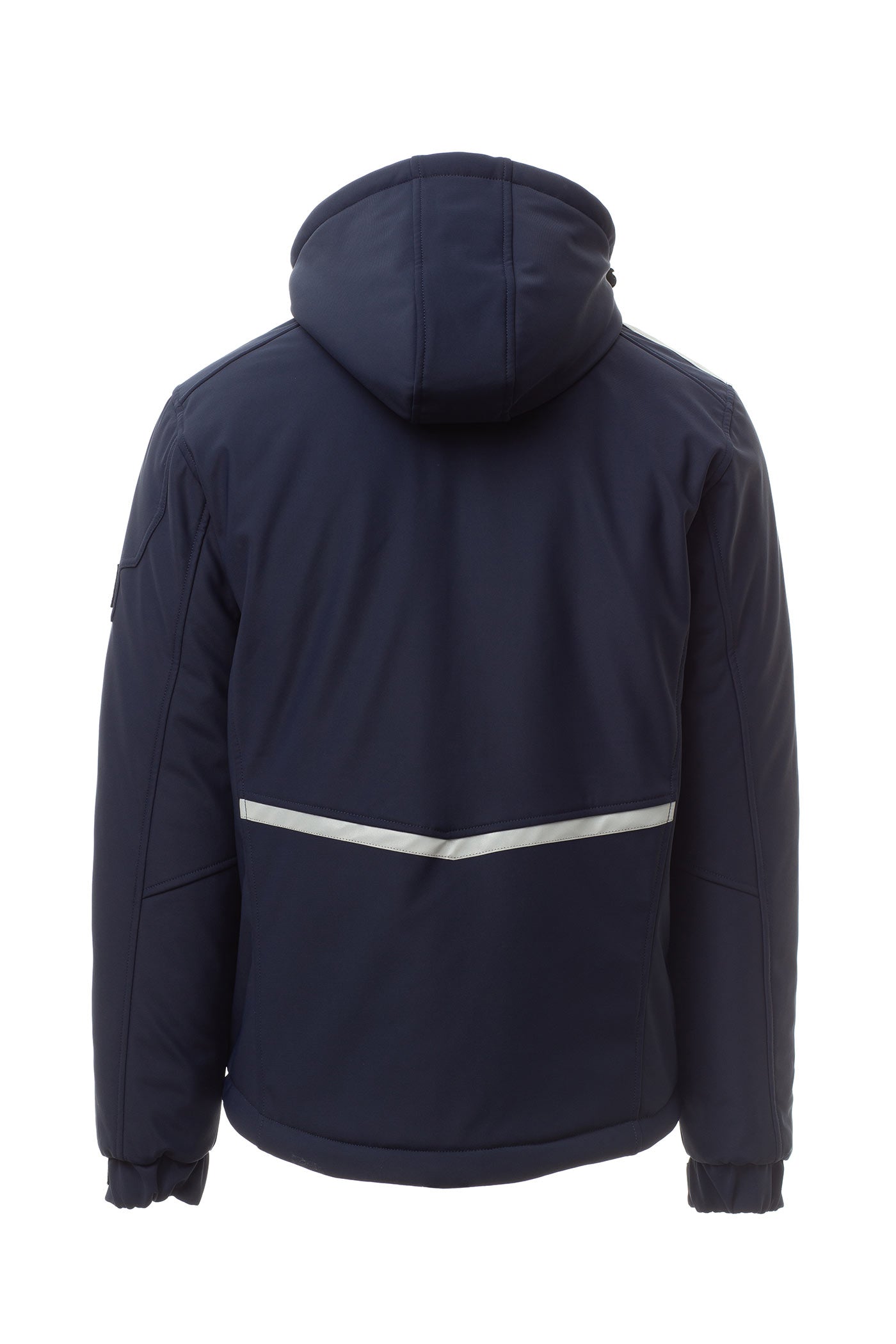 Herren Winterjacke aus Softshell mit Kapuze in Dunkelblau