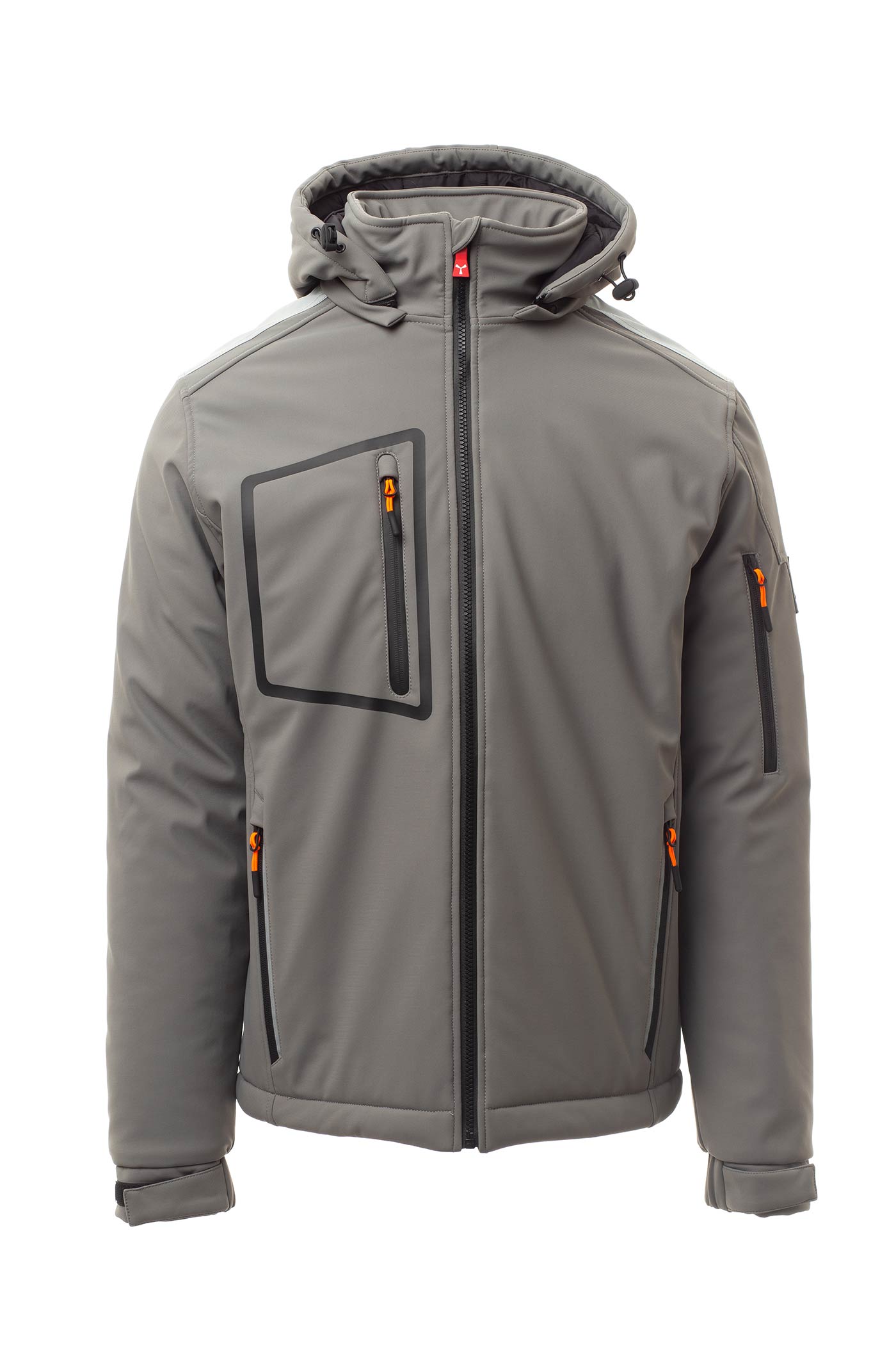 Herren Winterjacke mit vielen Taschen und Stehkragen in Grau
