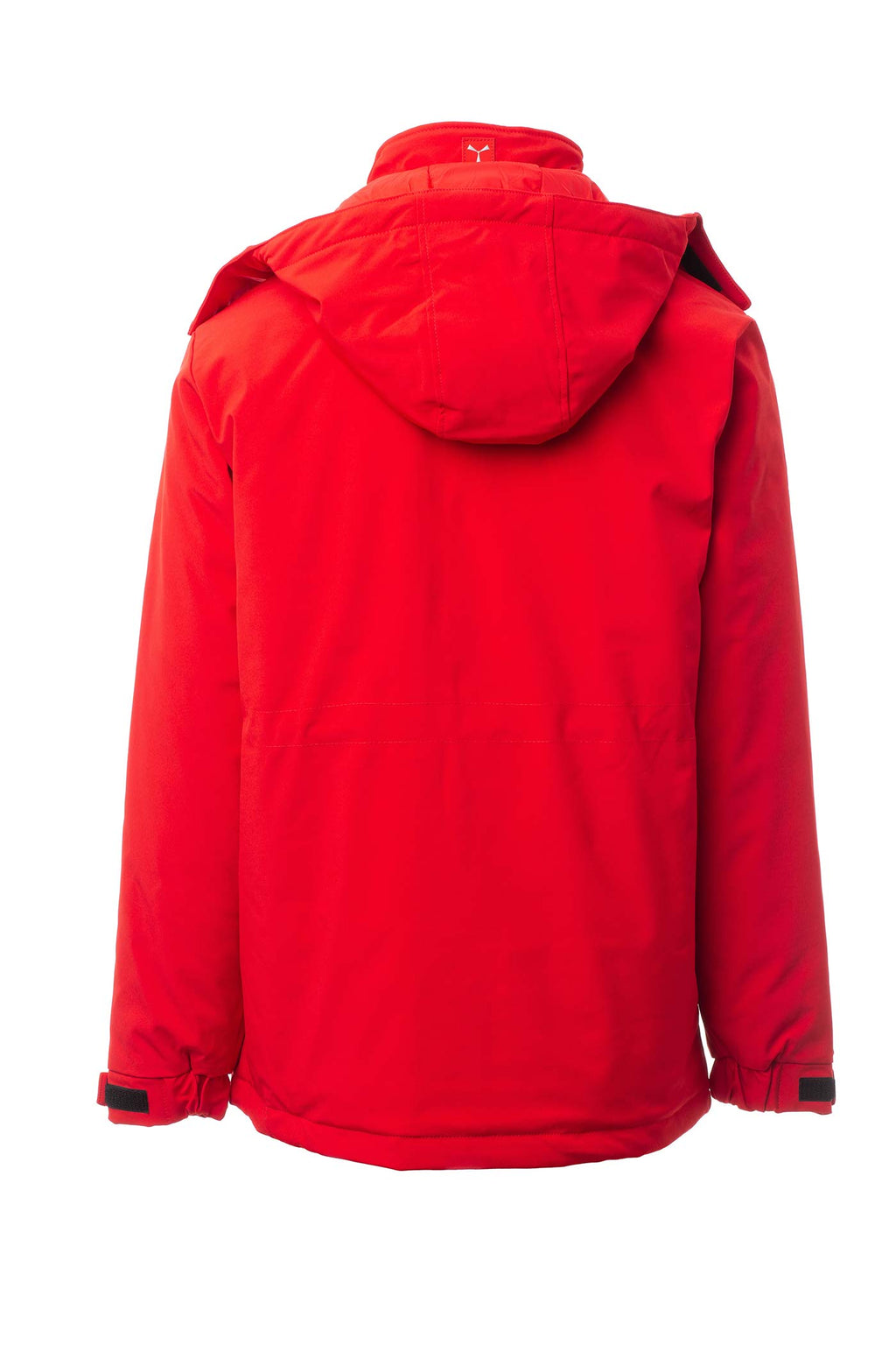 Herren Winterjacke Softshell Rückseite mit Kapuze in Rot