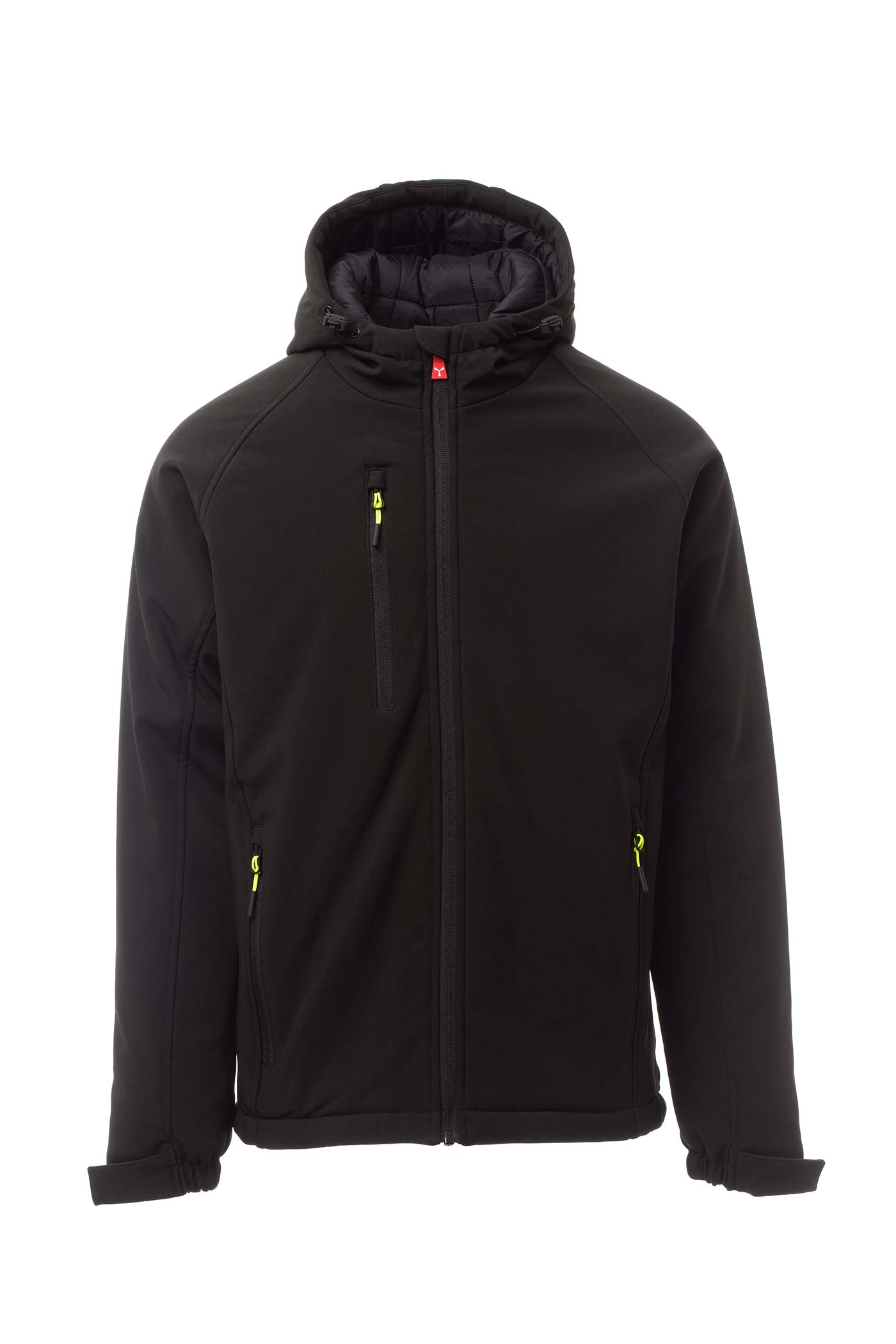 Herren Winterjacke mit Kapuze und Seitentasche in Schwarz
