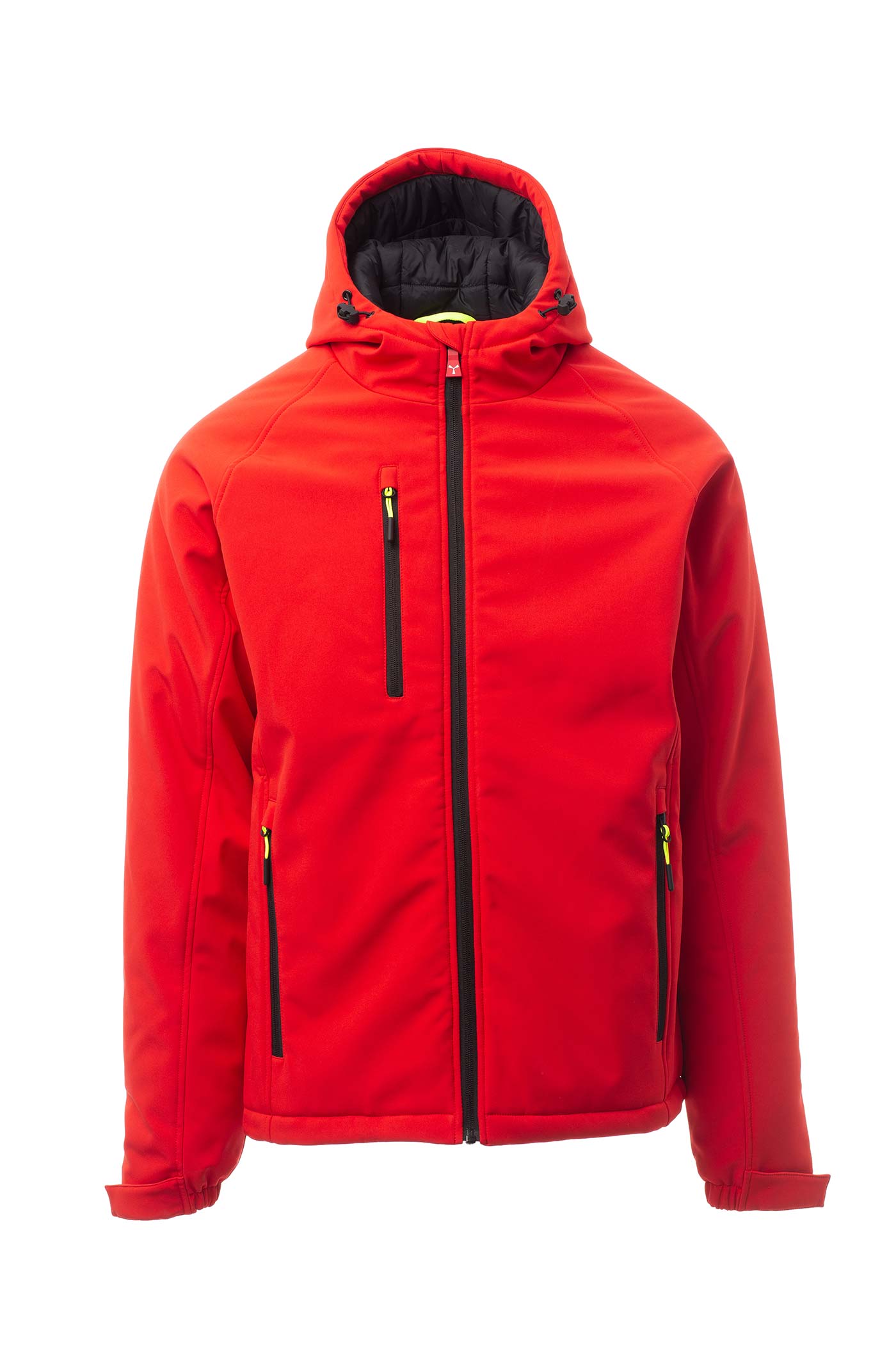 Herren Winterjacke mit Kapuze und Seitentasche in Rot