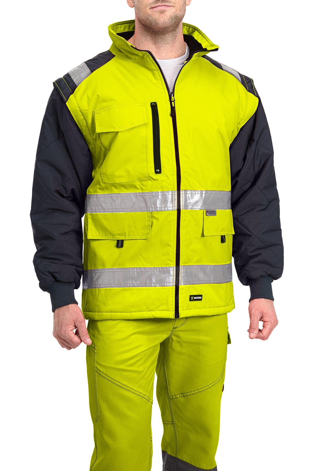 Herren Warnschutzjacke in grossen Groessen in Gelb