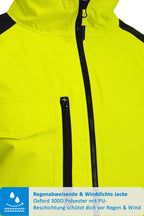 Warnschutzjacke Herren mit Stehkragen in Gelb