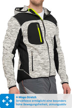 Herren Softshelljacke mit funktionalen Taschen in Grau