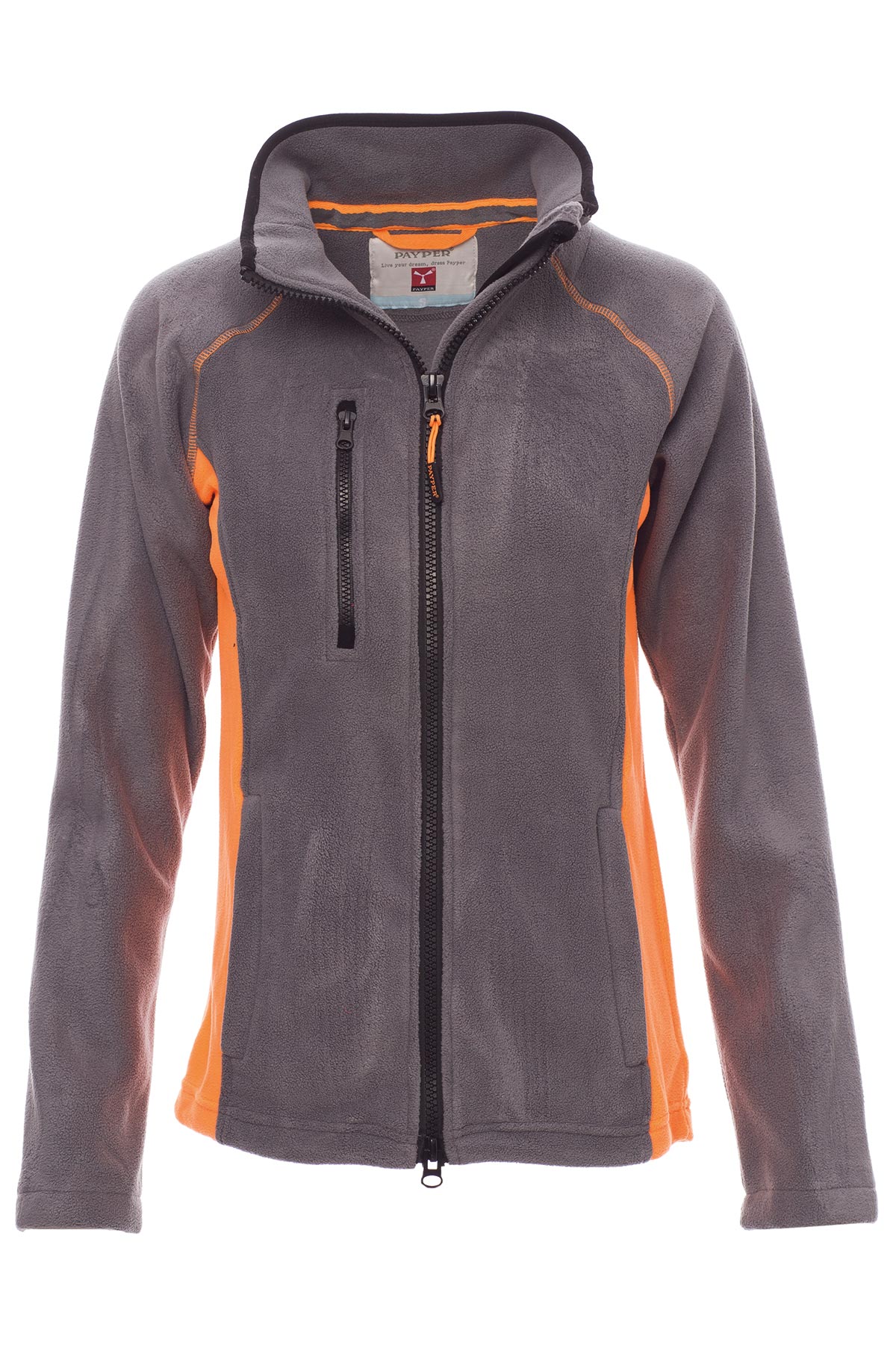 Zweifarbige Fleecejacke mit Reißverschluss