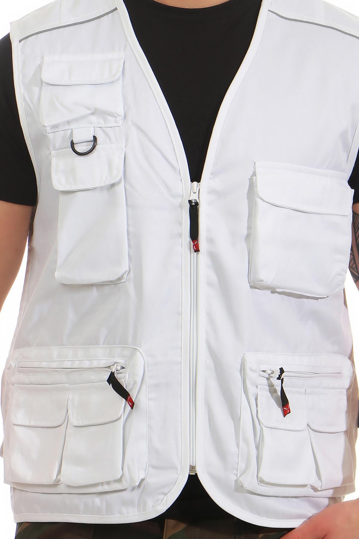 praktische Weste mit Taschen in Weiß