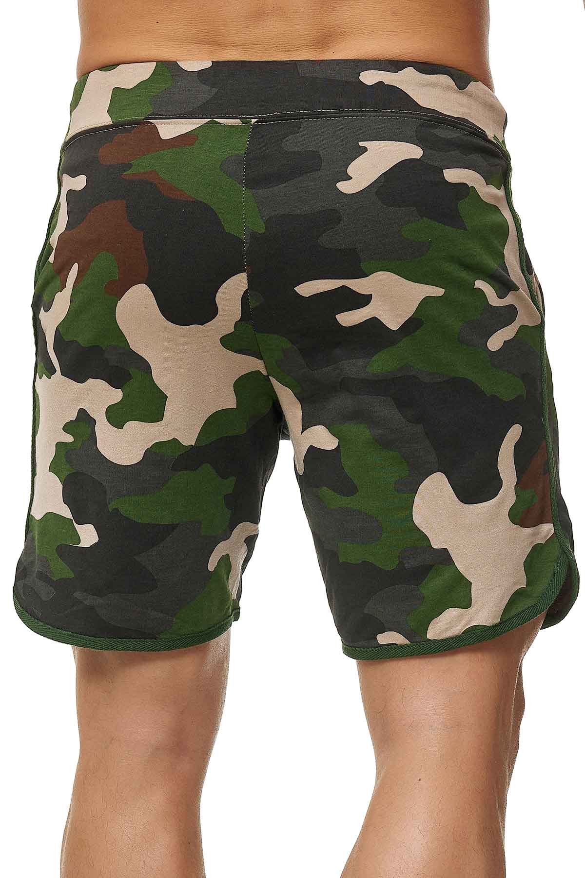 Herren kurze Hose aus reiner Baumwolle in Camouflage