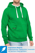 Hoodie für Männer mit Fronttasche in Gelbgrün