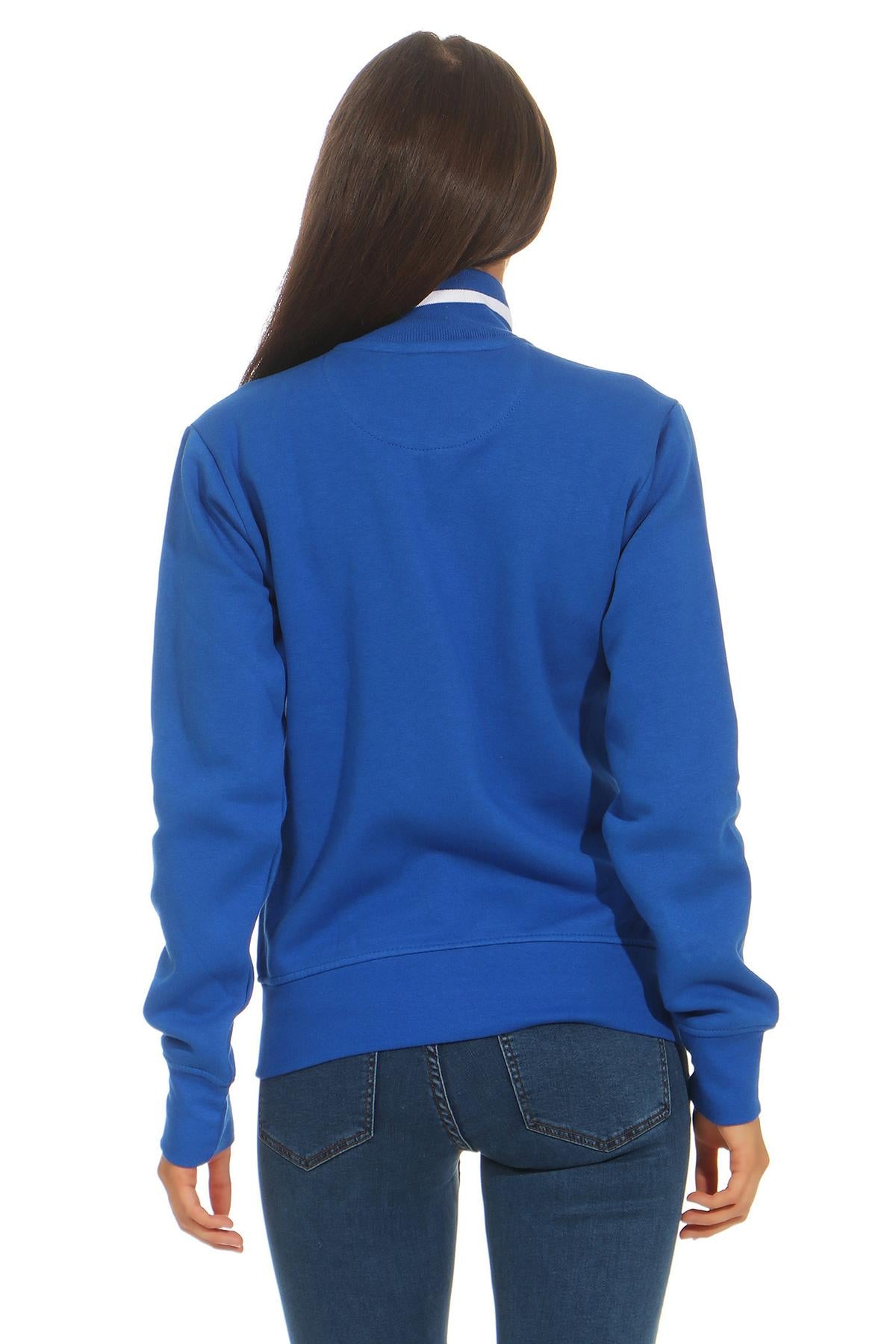 Damen Sweatjacke mit Stehkragen für Alltag & Freizeit in Blau