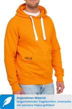 Hoodie für Männer mit Fronttasche in Orange
