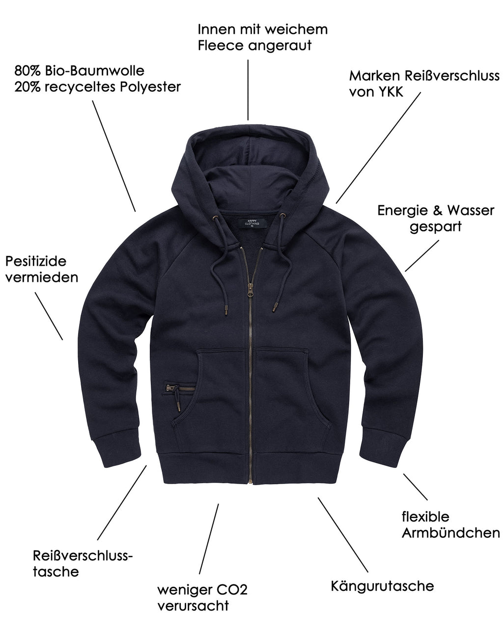 Damen Sweatjacke mit Kapuze Pine