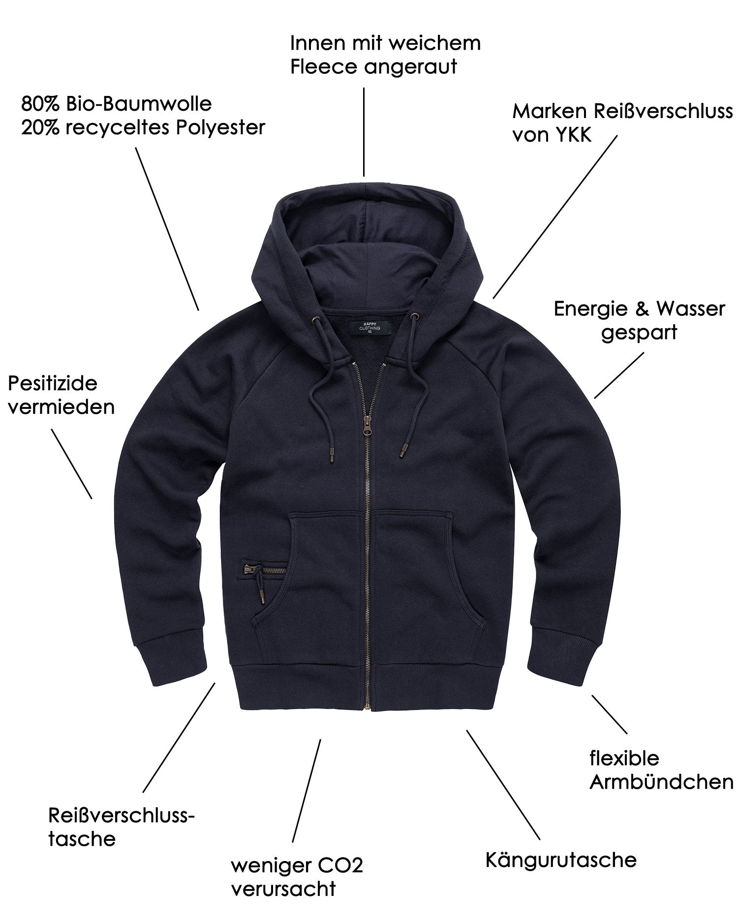 Damen Sweatjacke mit Kapuze Pine