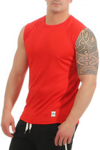 Sportshirt ohne Aermel fuer Maenner in Rot