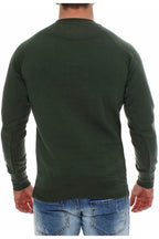 Herren Pullover aus Baumwollmischung Basic in Grün