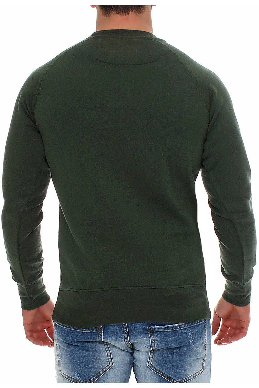 Herren Pullover aus Baumwollmischung Basic in Grün