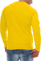 Herren Pullover aus Baumwollmischung Basic in Gelb