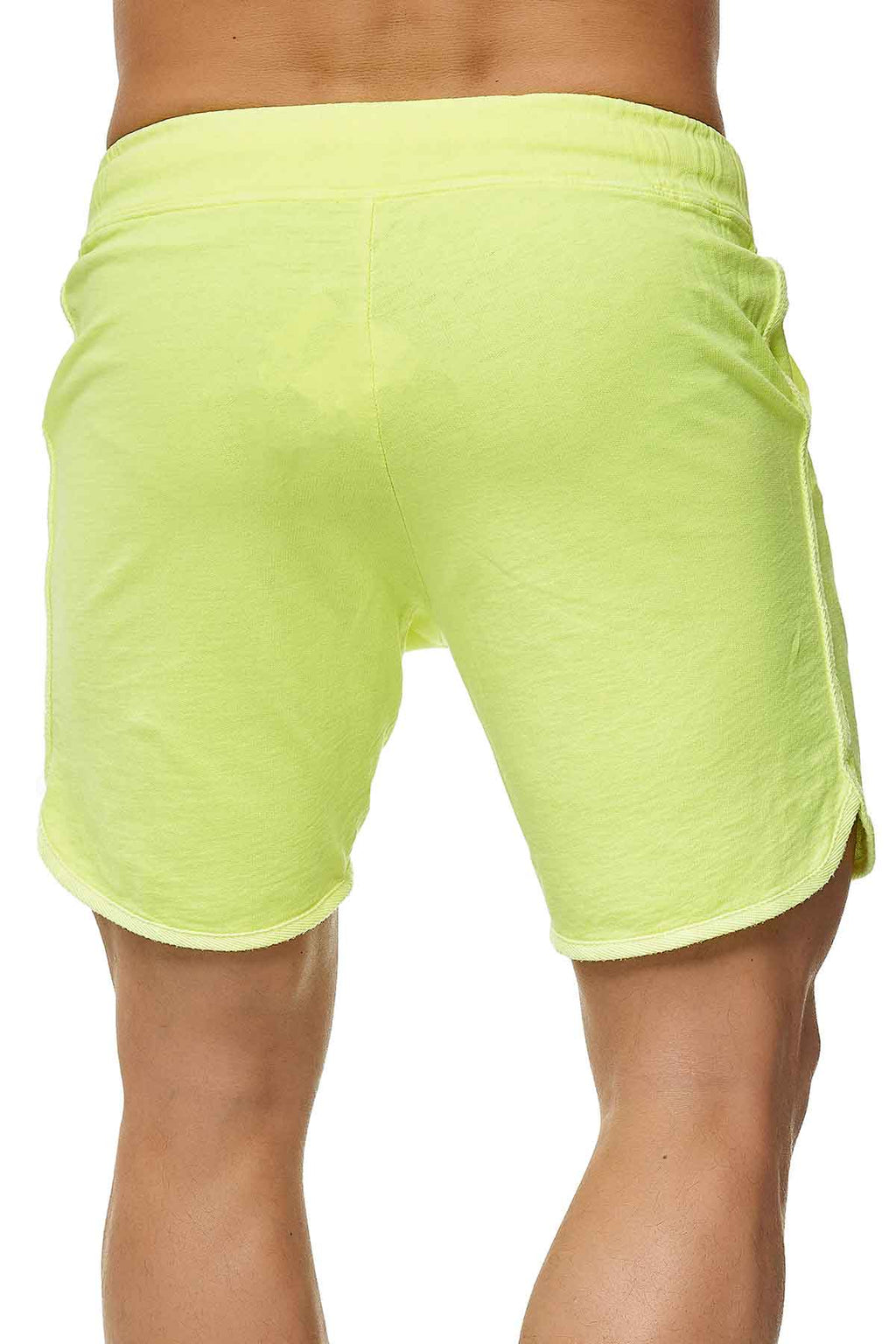 Herren kurze Hose aus reiner Baumwolle in Neongelb