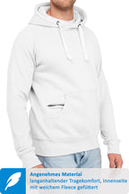 Hoodie für Männer mit Fronttasche in Weiß