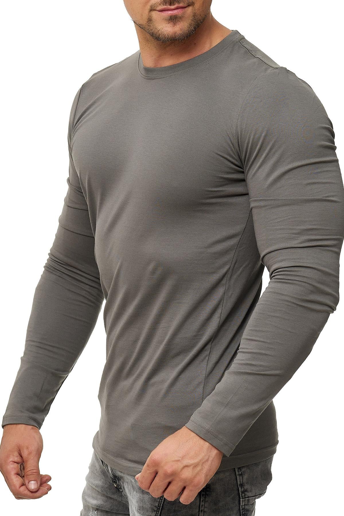 Herren Langarmshirt 3er Pack Baumwolle – Pineta