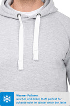 Kapuzensweatshirt mit breiten Bändeln in Grau meliert