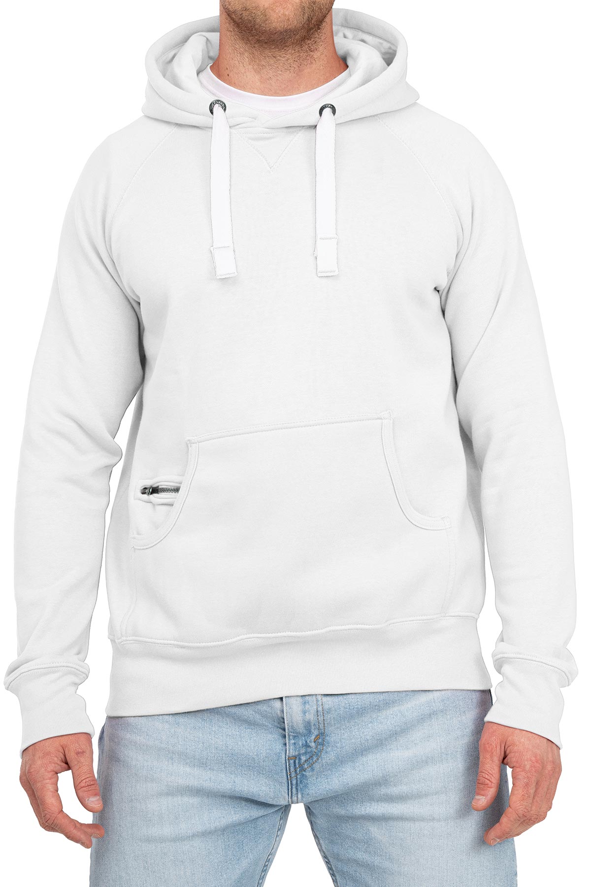Herren Kapuzenpullover Basic in Weiß