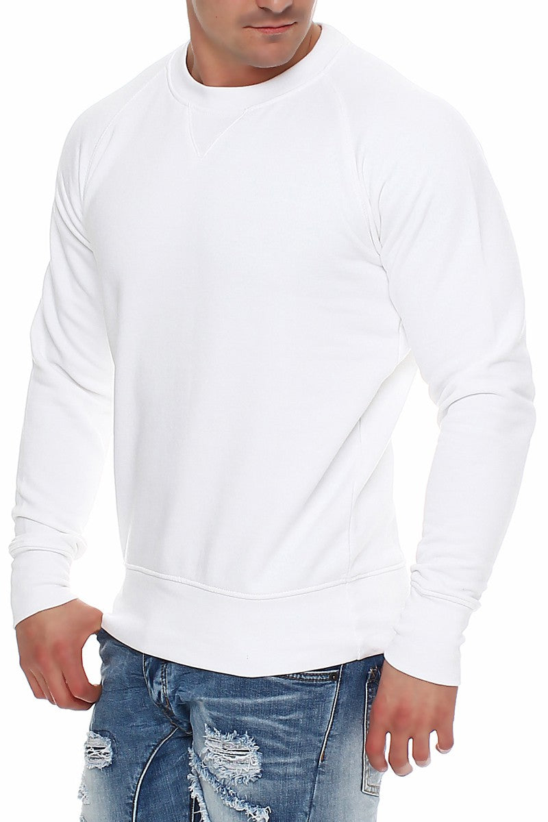 Basic Pullover für Männer Alltagssweatshirt in Weiß