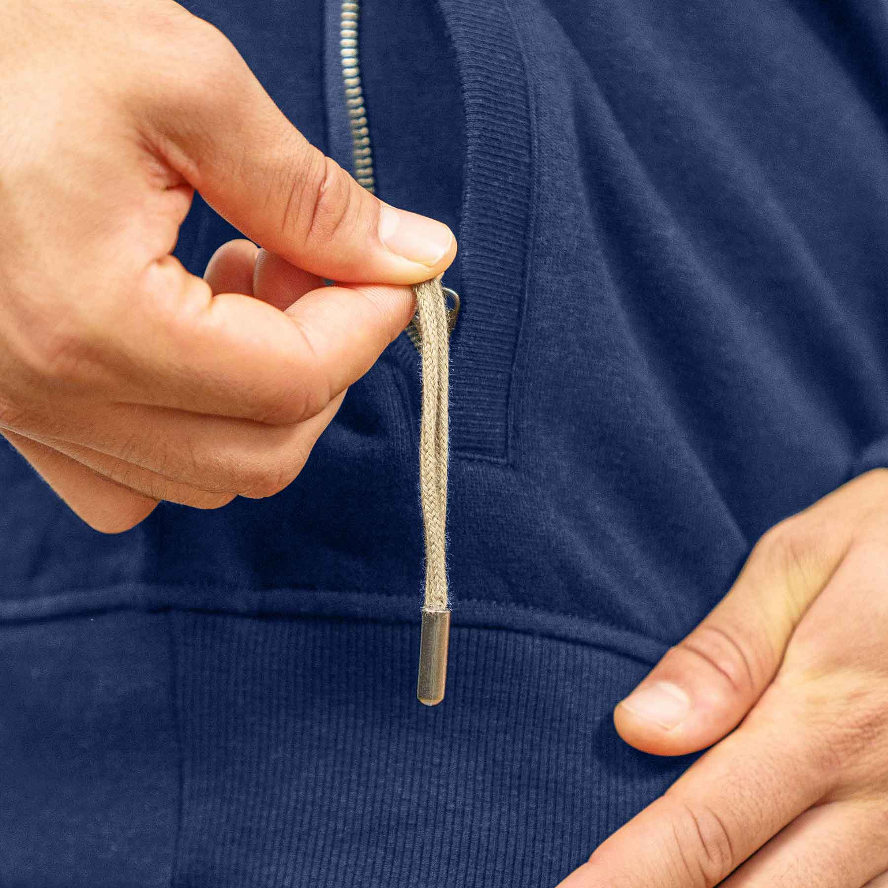 Herren Sweatjacke ohne Kapuze mit Stehkragen Stone