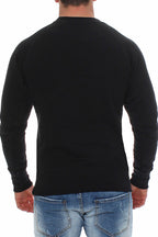 Herren Pullover aus Baumwollmischung Basic in Schwarz