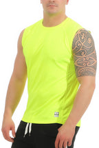 Sportshirt ohne Aermel fuer Maenner in Neon-Gelb