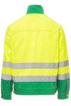 hochwertige Warnschutzjacke in Gelb-Gruen