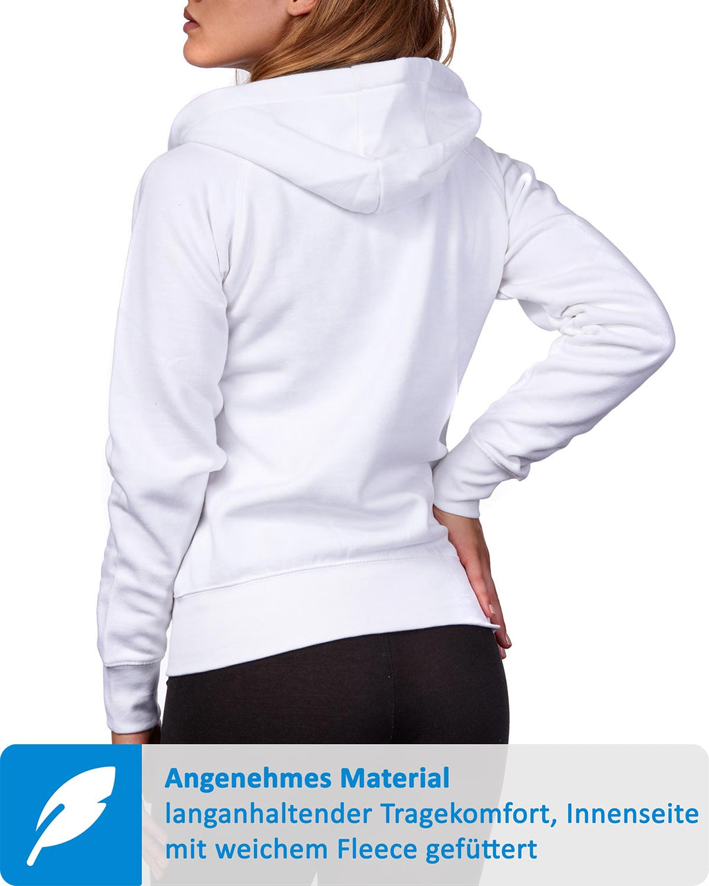 Sweatjacke für Damen mit Kapuze in Weiß