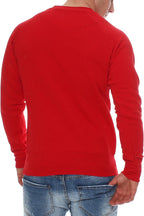 Herren Pullover aus Baumwollmischung Basic in Rot
